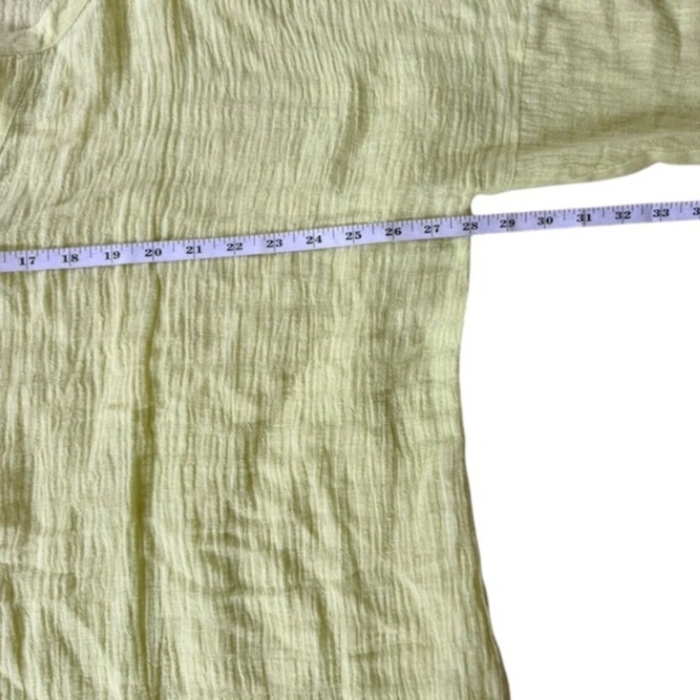 Soft Surroundings Button Up Top Womens 2X Lime Green Linen Cotton Gauze - Picture 7 of 9